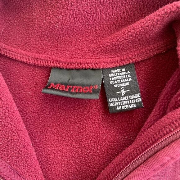 Marmot Polartec 1/4 Zip Fleece Top Burgundy Size Small - Picture 3 of 4